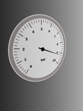 Rendered gauge, true value 9.1914 bar