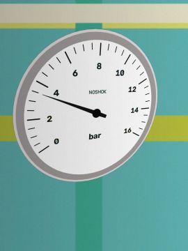 Rendered gauge, true value 3.4784 bar