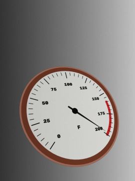 Rendered gauge, true value 197.5845 °F