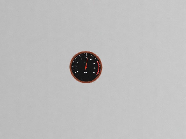 Before: The gauge is small in the frame. Move closer. The photo is a little soft.